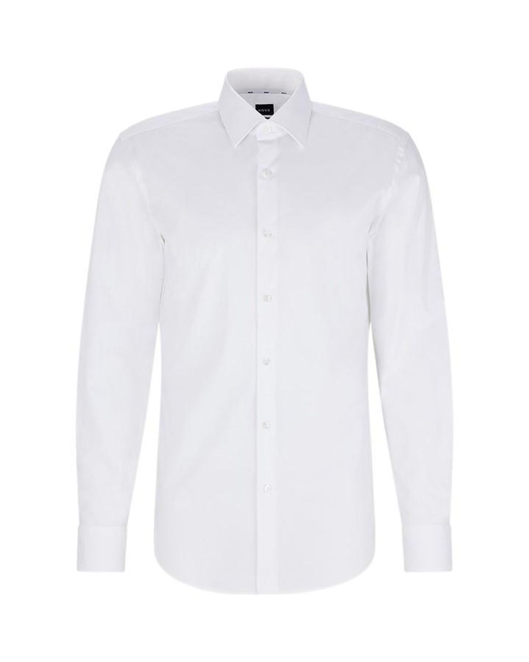 Boss White H Hank Kent Long Sleeve Oxford Shirt for men