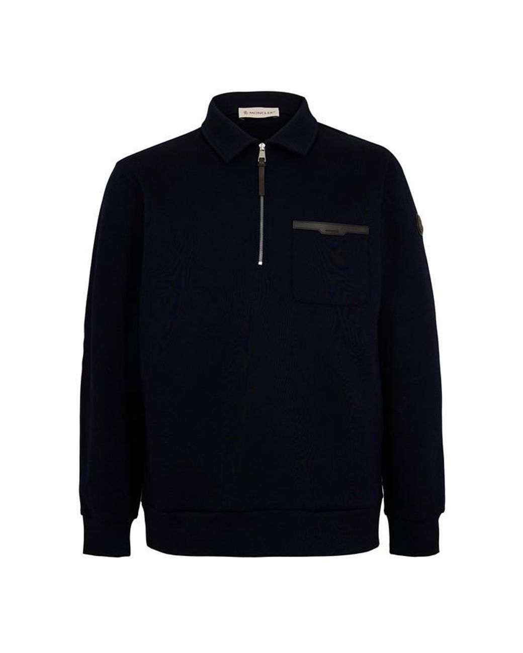 Moncler Blue Edit Zipped Quarter Zip Fleece for men