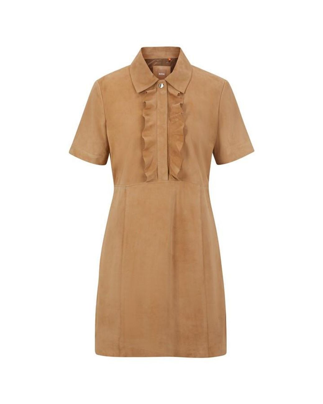 Boss Brown Slim-fit Shift Dress