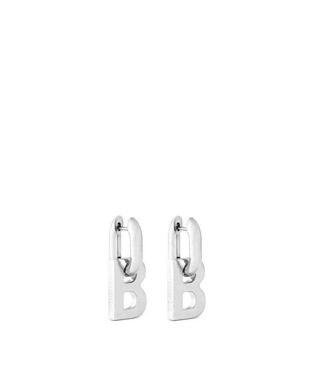 Balenciaga White B Chain Xs Earrings