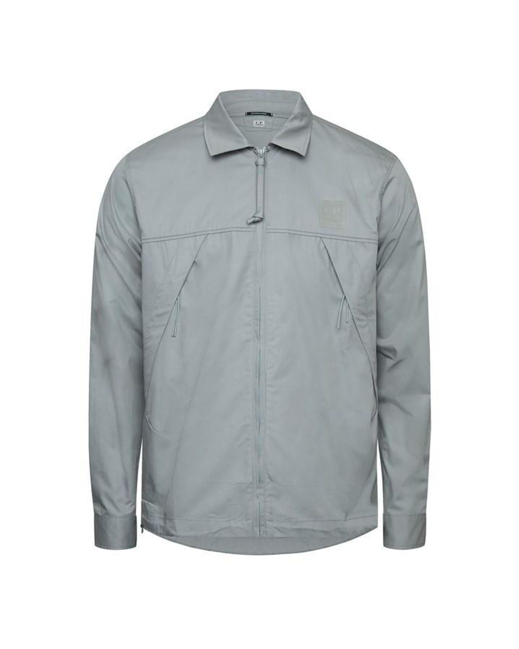 C P Company Gray Metropolis Series Gabardine Zip Overshirt for men