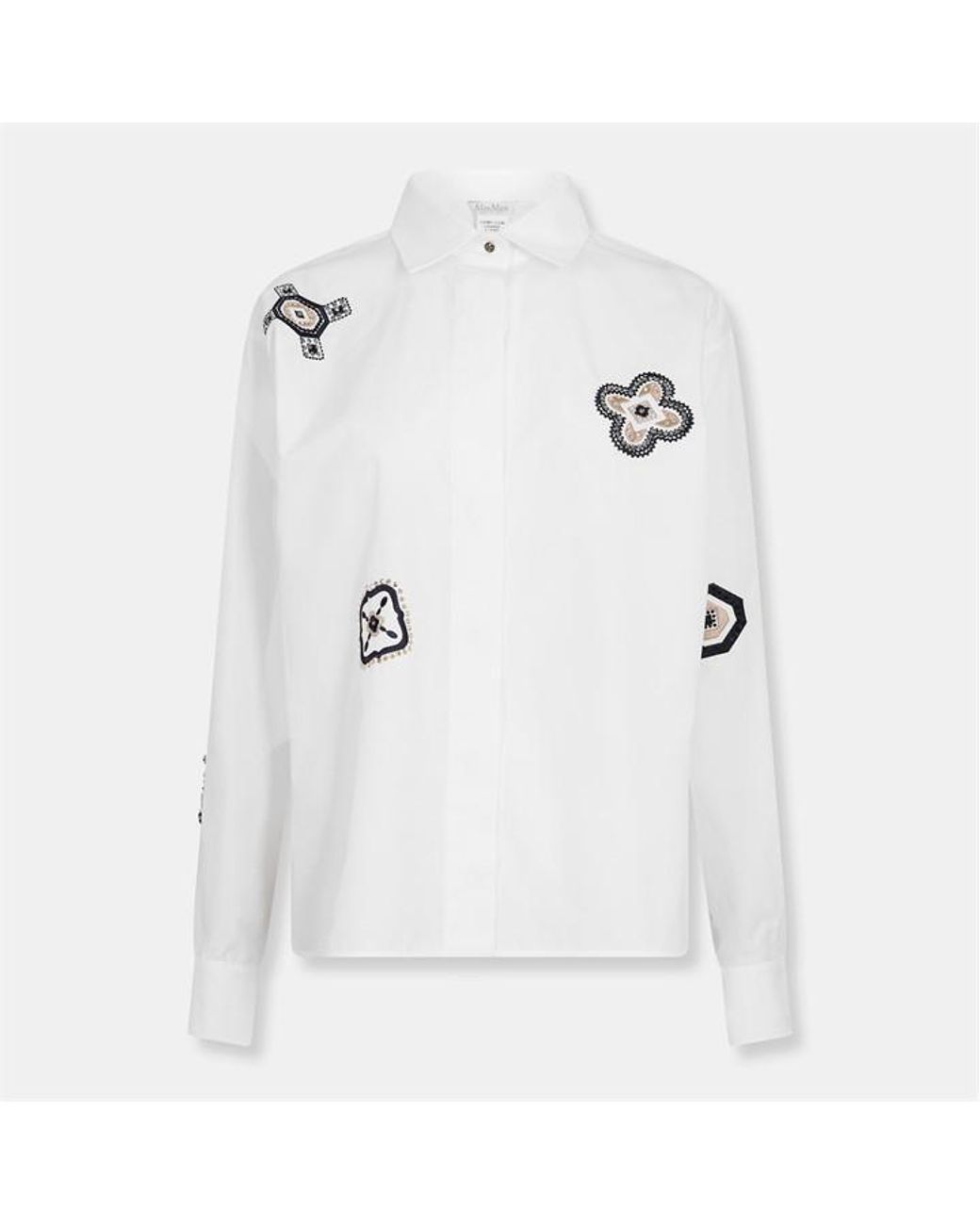 Max Mara White Shock Long Sleeve Oxford Shirt