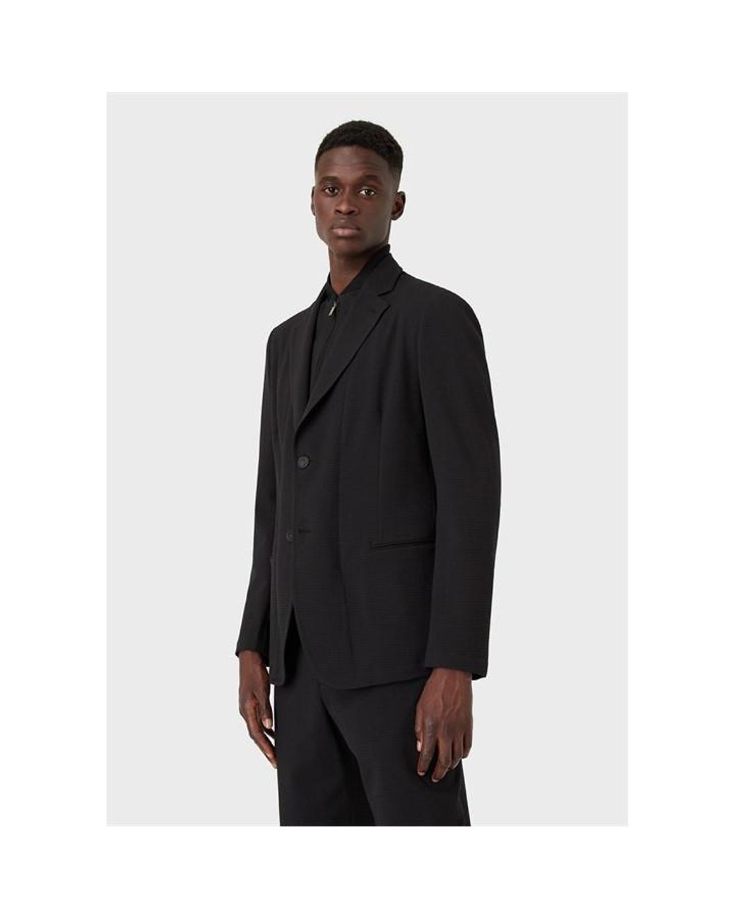 Emporio Armani Black Tailored Blazer for men