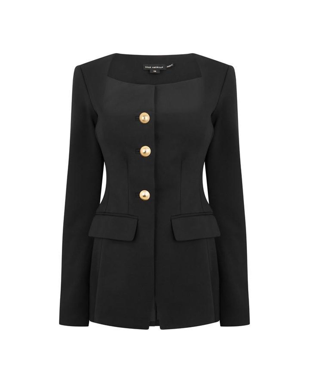 GOOD AMERICAN Black Sculpted Blazer