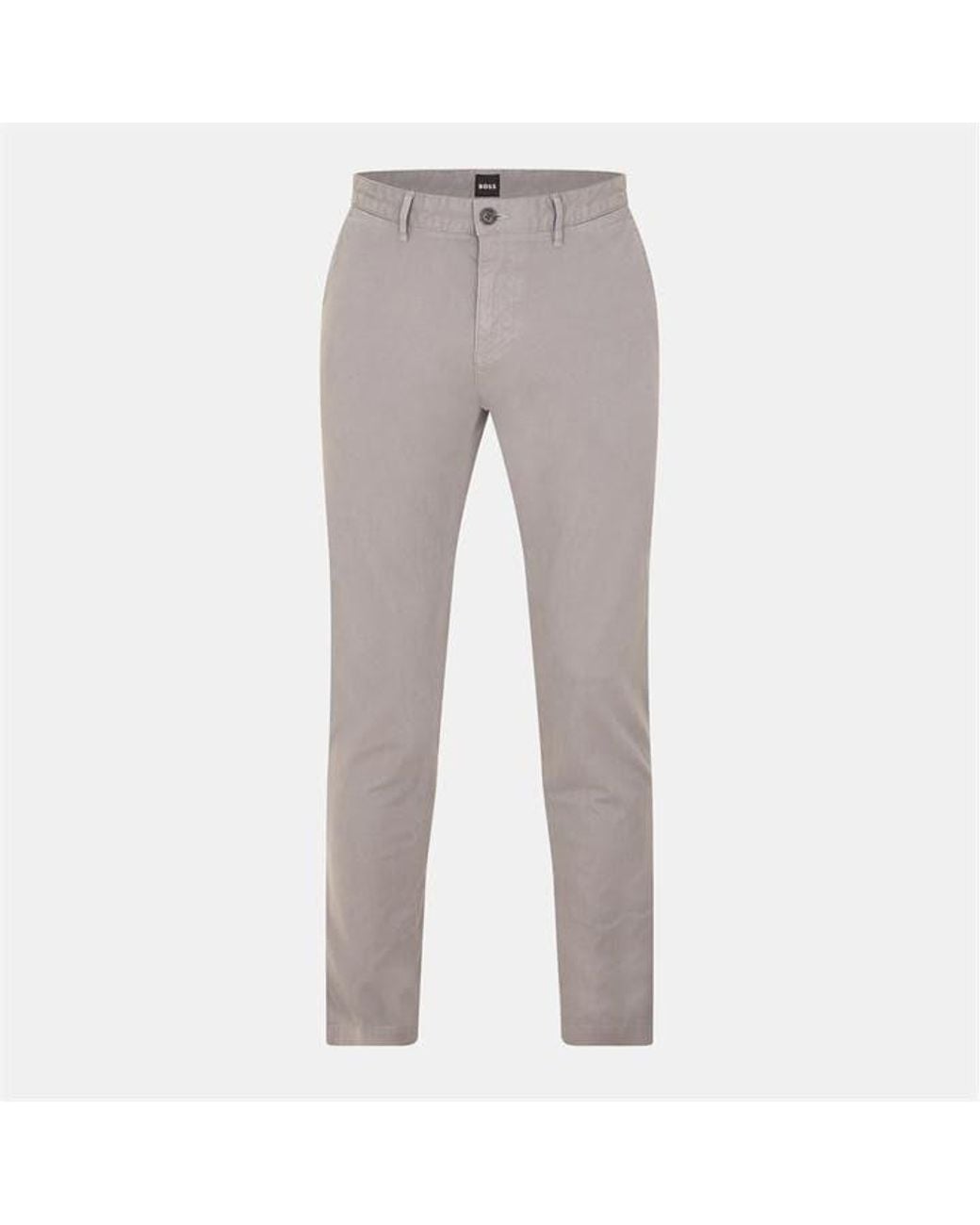Boss Gray Crigan Straight Fit Trousers for men