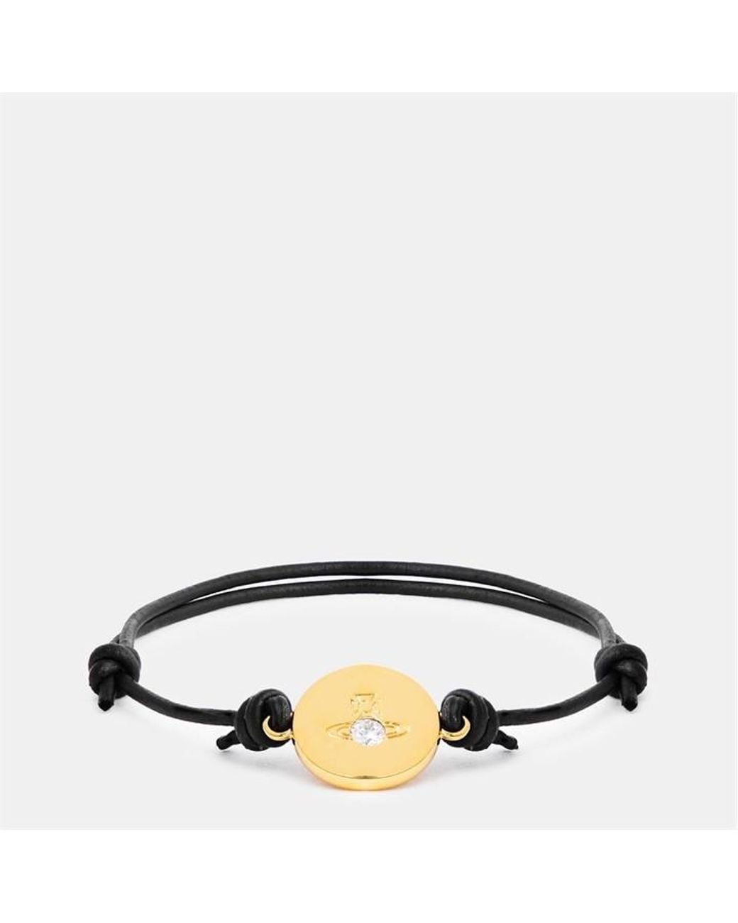 Vivienne Westwood Black Viv Lewis Orb Metal Chain Bracelet for men
