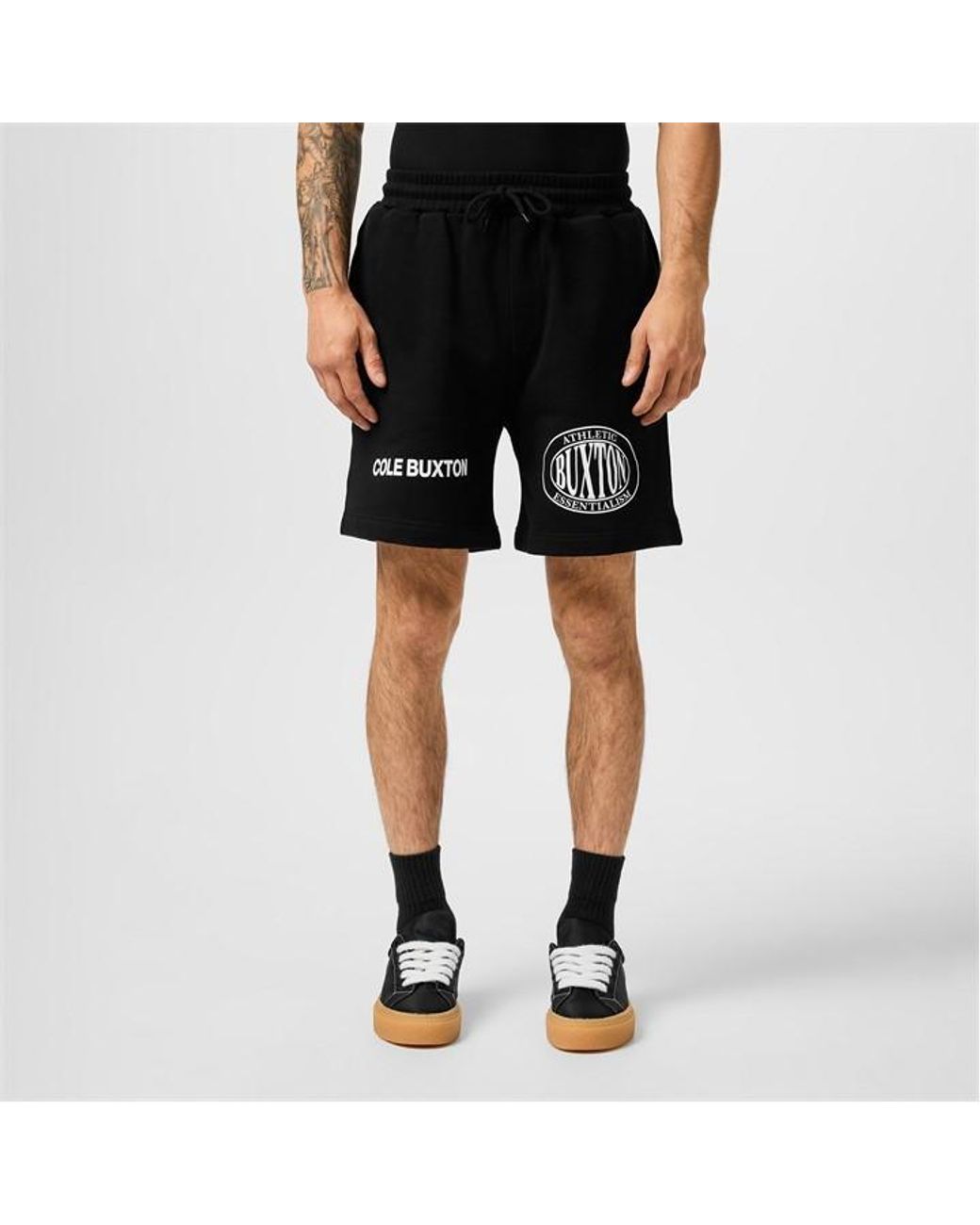 Cole Buxton Double Logo Shorts in Black for Men Lyst UK