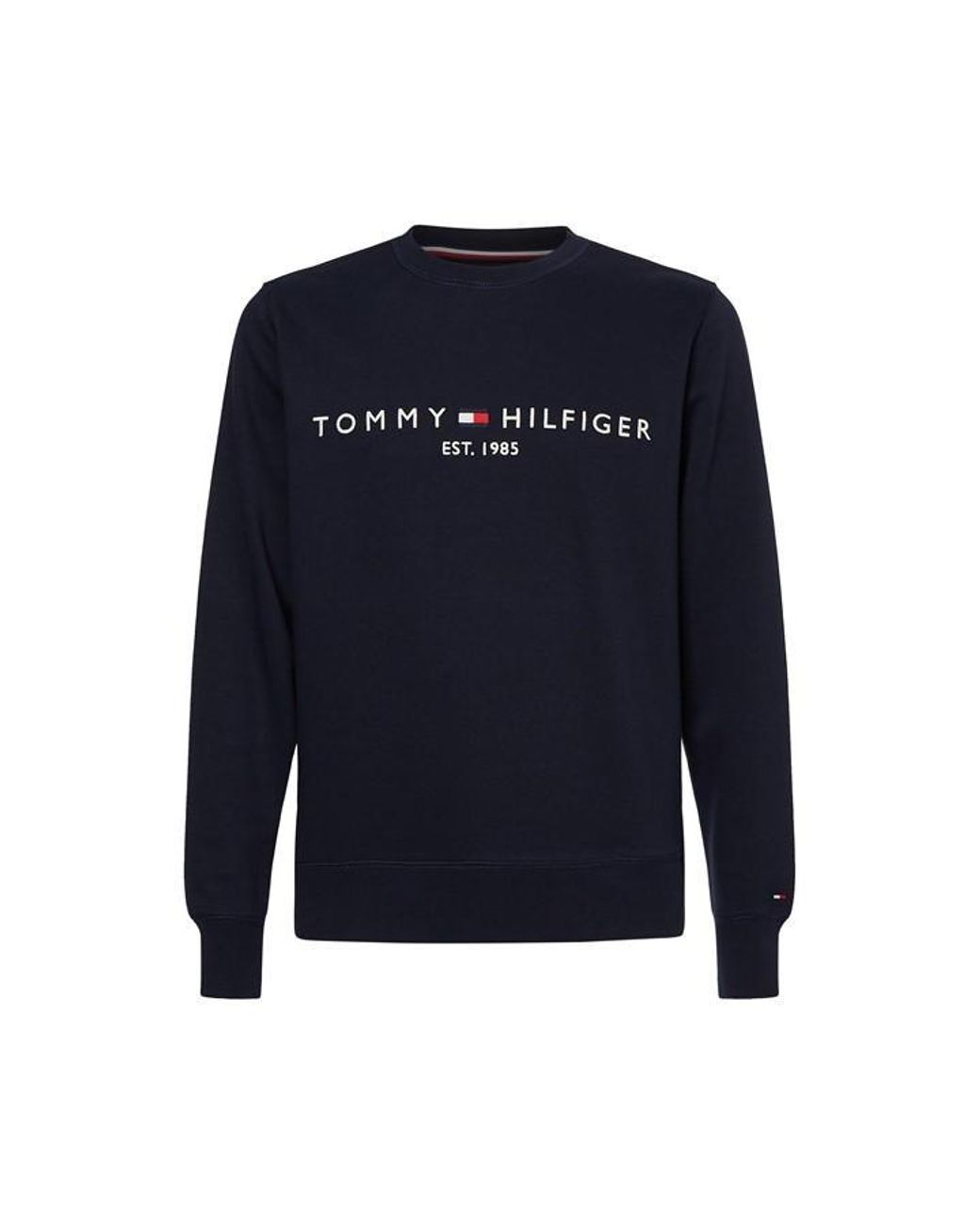 Tommy Hilfiger Blue Logo Crew Sweatshirt for men
