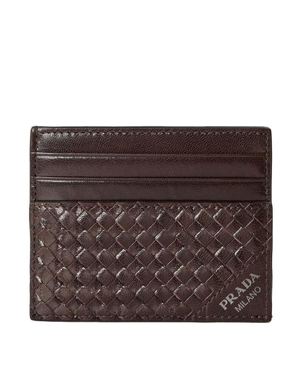 Prada Brown Wvn Card Sn64 for men