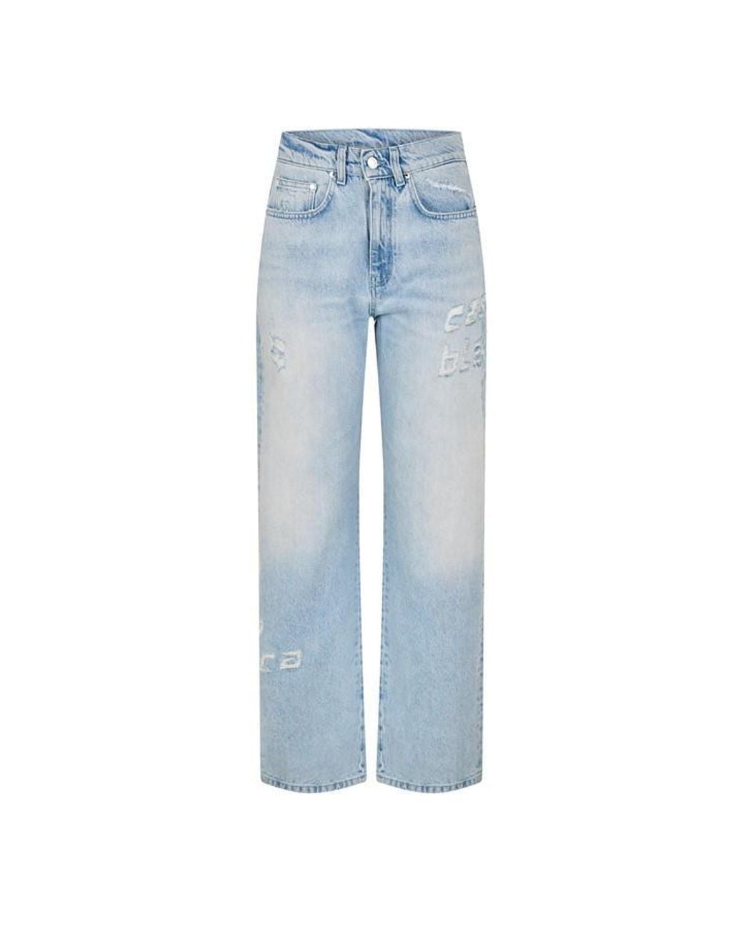 Casablanca Blue Light Wash Graffiti Jeans