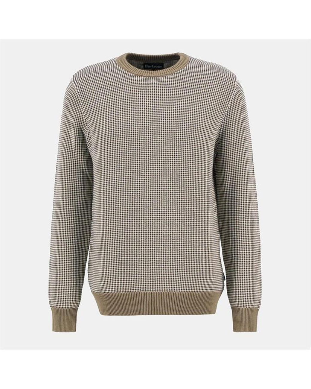 Barbour Gray Wells Crew Neck Jumper for men