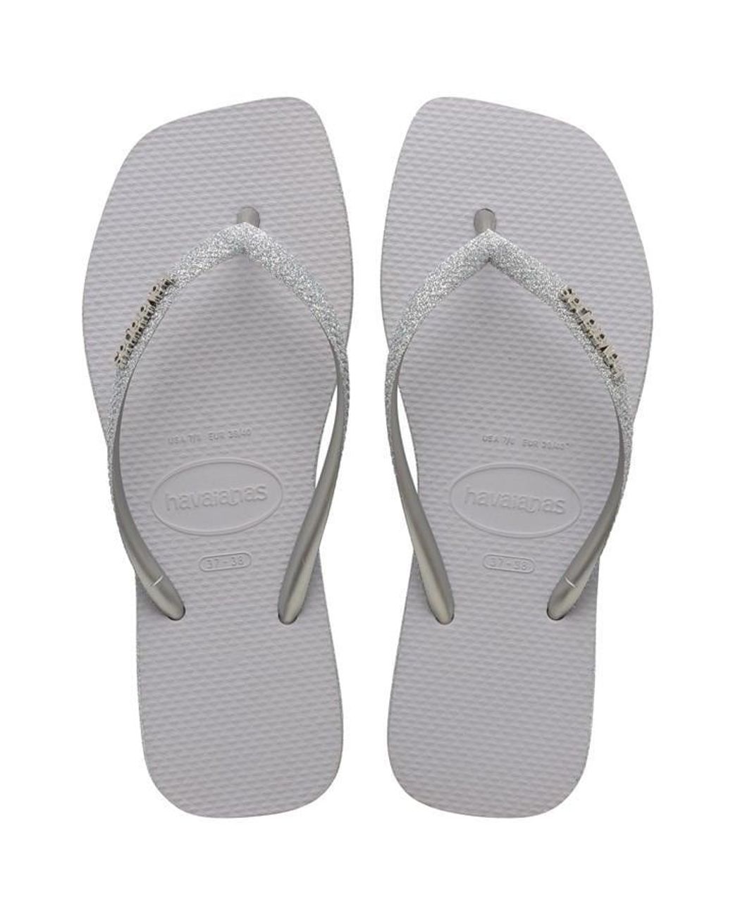 Havaianas Gray Square Sparkle Flip Flops