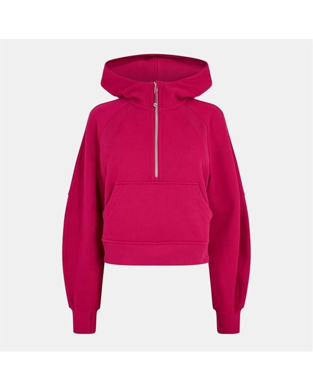 lululemon athletica Red Logo Cotton Oversized Zipped Hoodie