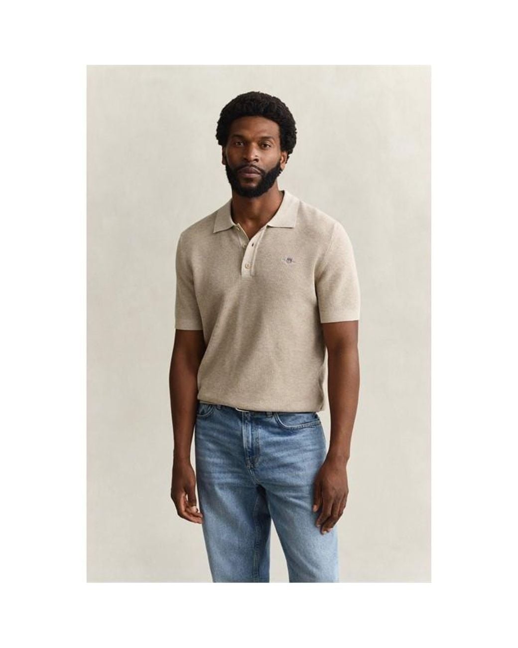 Gant Natural Short Sleeve Polo Shirt for men