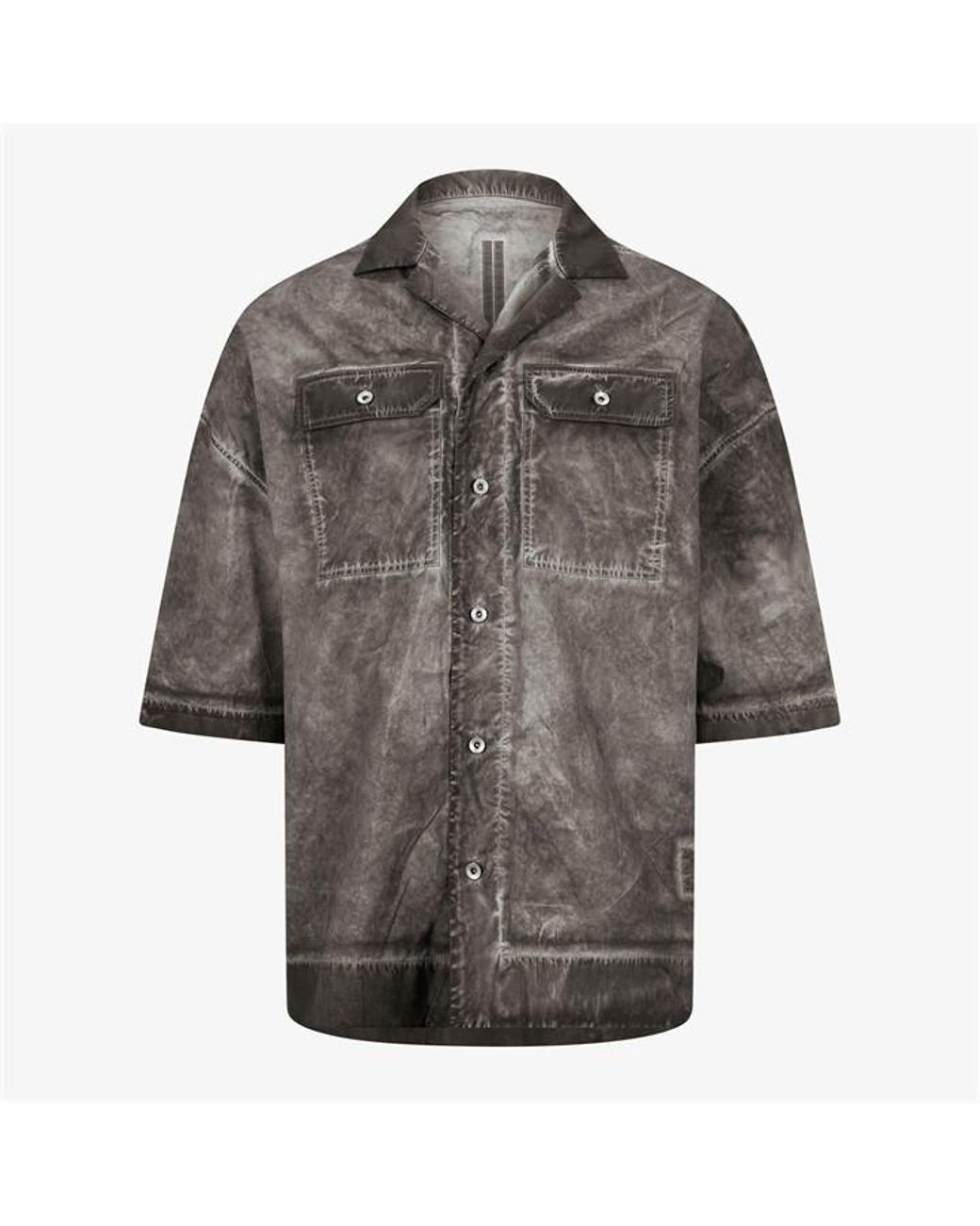 Rick Owens Gray Magnum Short Sleeved Shirt for men