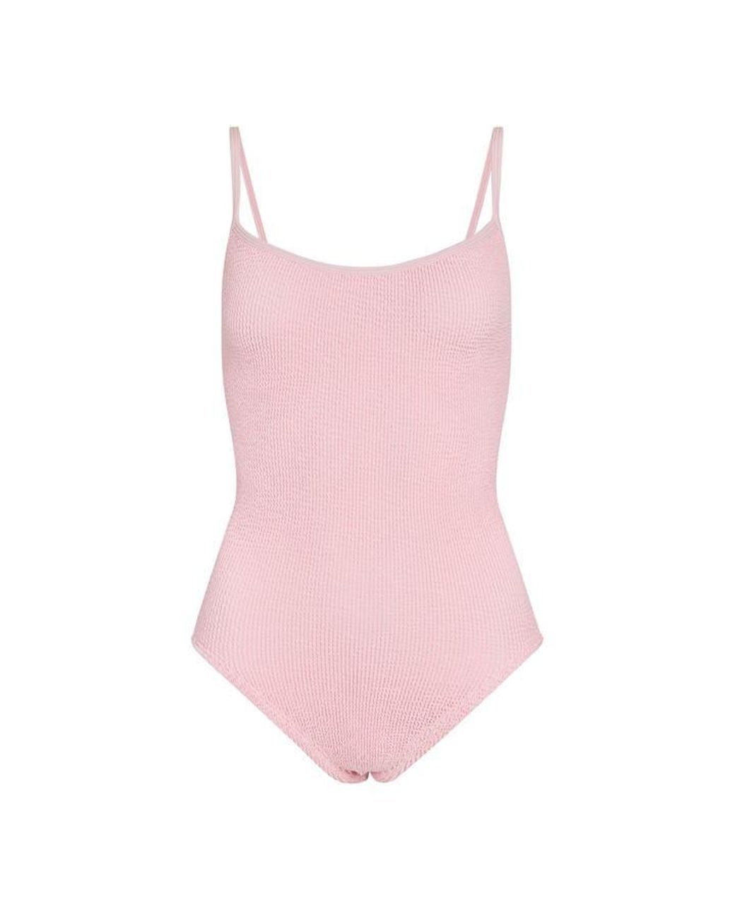 Hunza G Pink Pamela Swim Scoop Neck Swimsuit