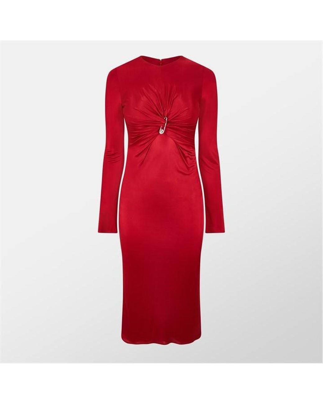 Versace Safety Pin Gathered Fitted Dress