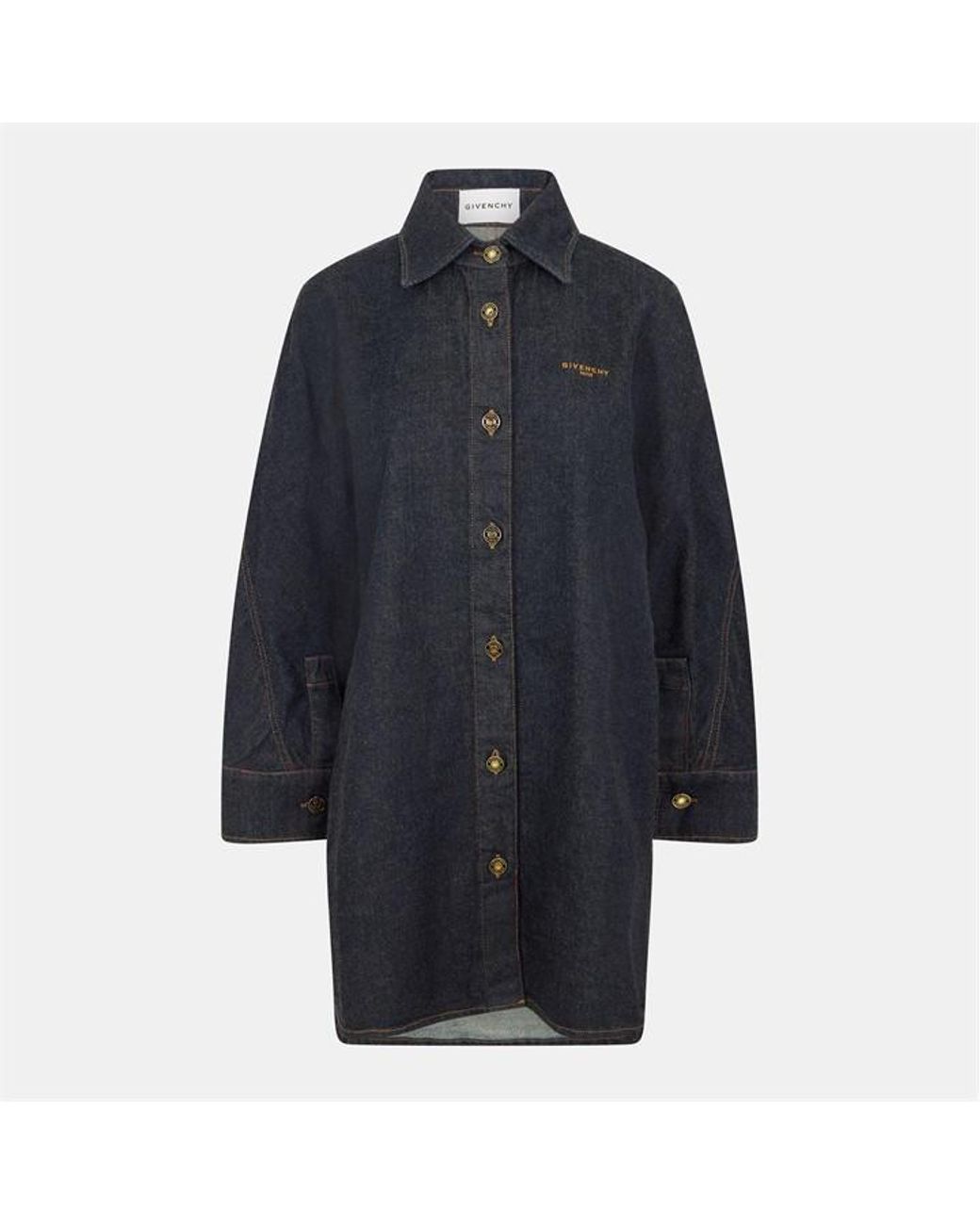 Givenchy Blue Denim Cotton Long Sleeve Dark Overshirt