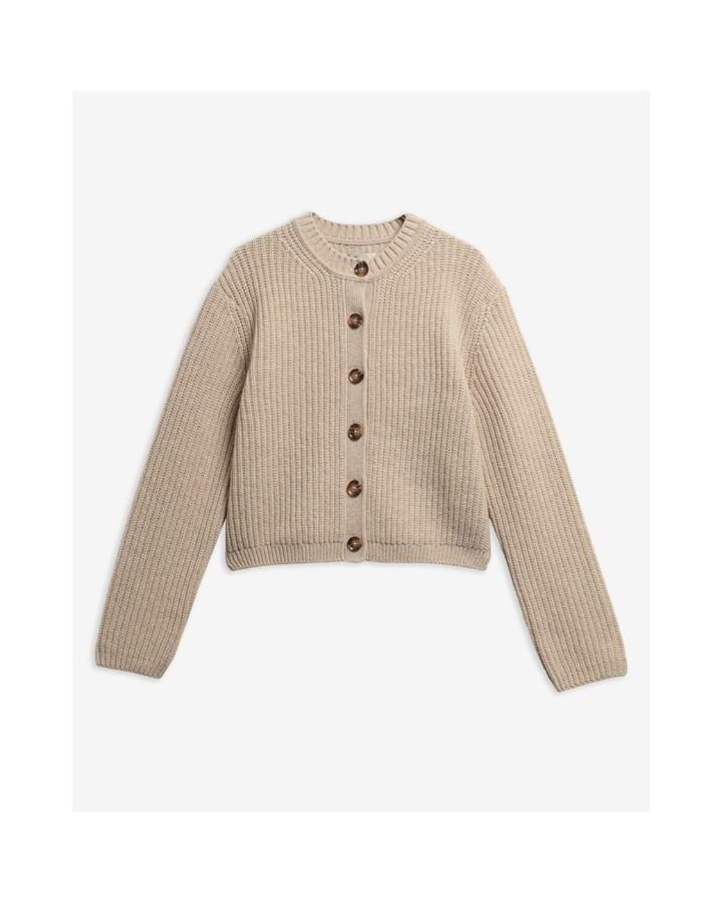 Barbour Natural Adalyn Wool Long-Sleeve Knitted Cardigan