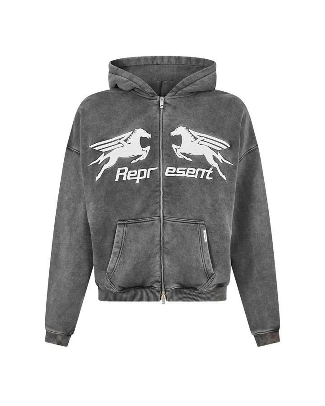 Represent Gray Zip Hoodie for men
