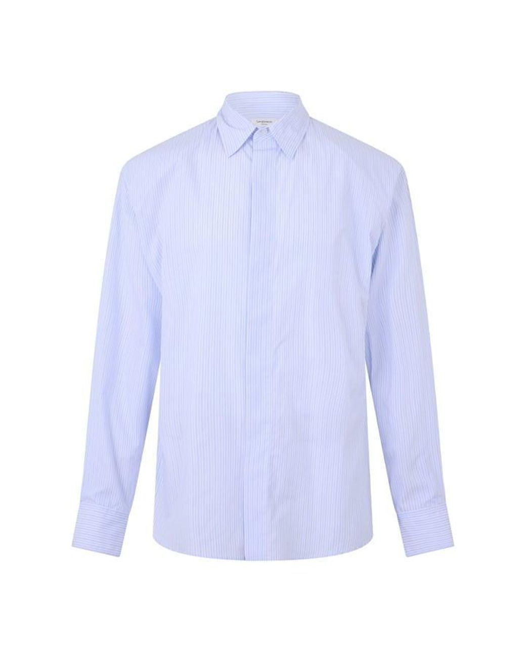 Saint Laurent Blue Long Sleeve Patterned Shirt for men