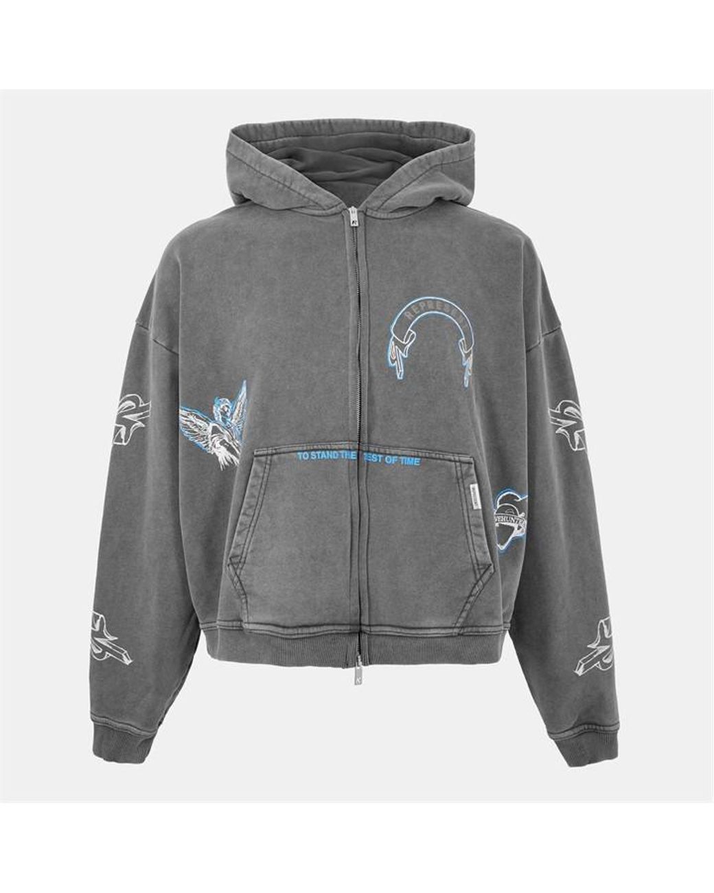 Represent Gray Rep Legacy Zip Hoodie for men