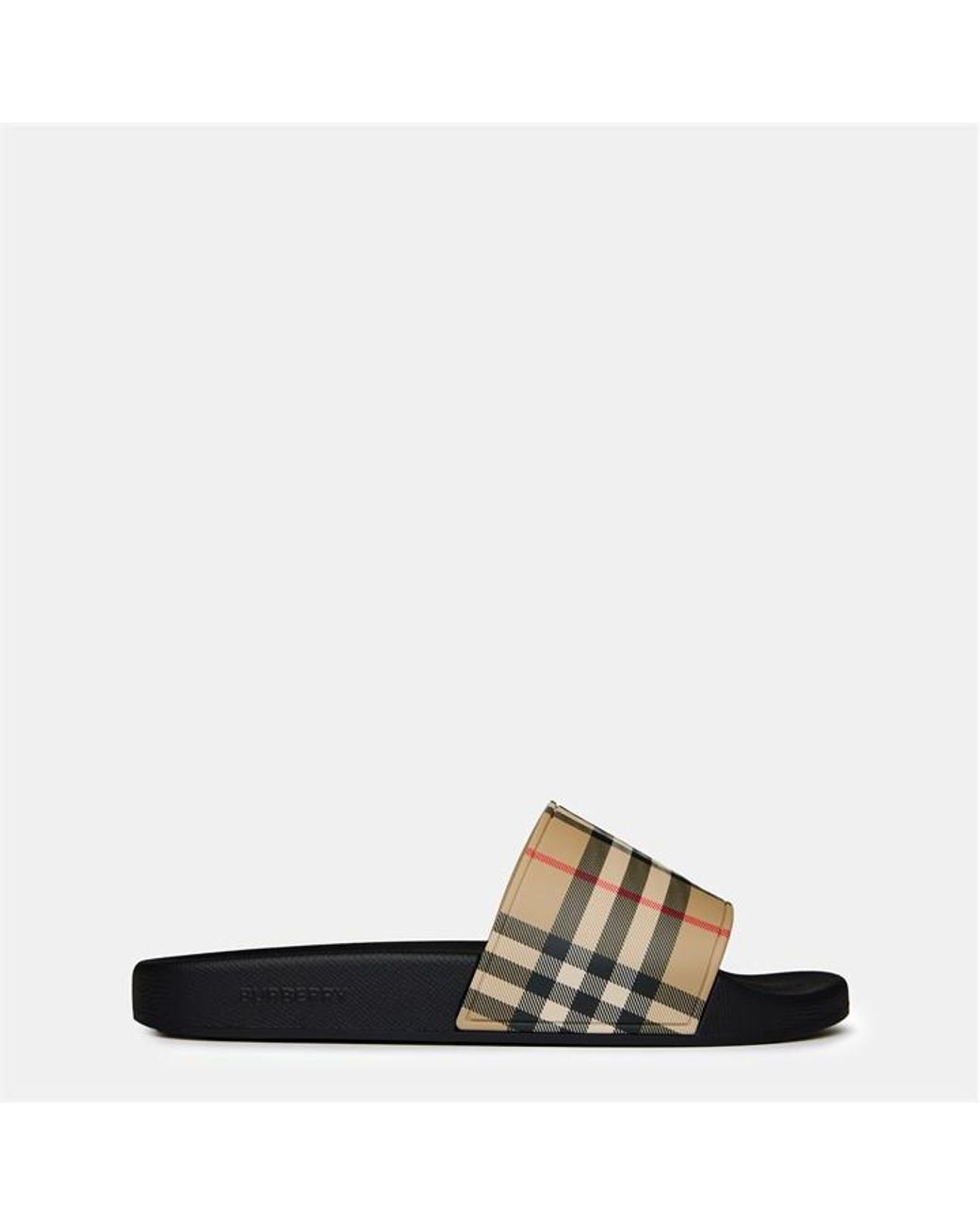 Burberry Brown Vintage Check Furley Sliders