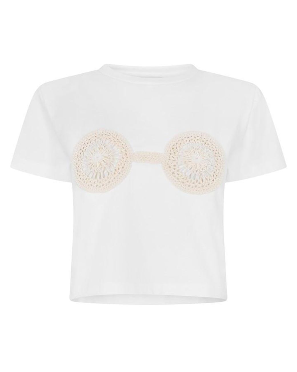 Magda Butrym White Knitted Crop Top