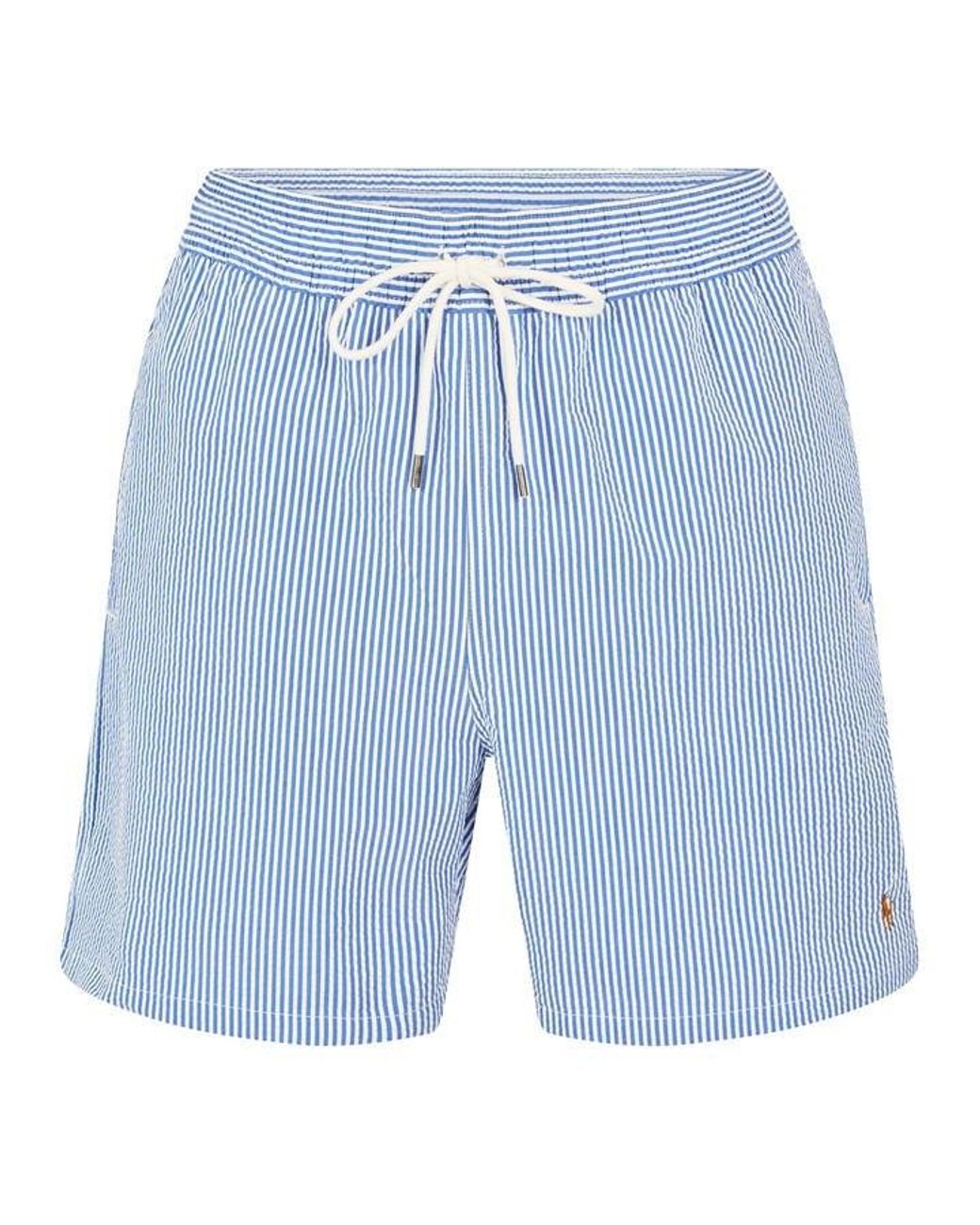 Polo Ralph Lauren Blue Seersucker Traveller Swim Shorts for men
