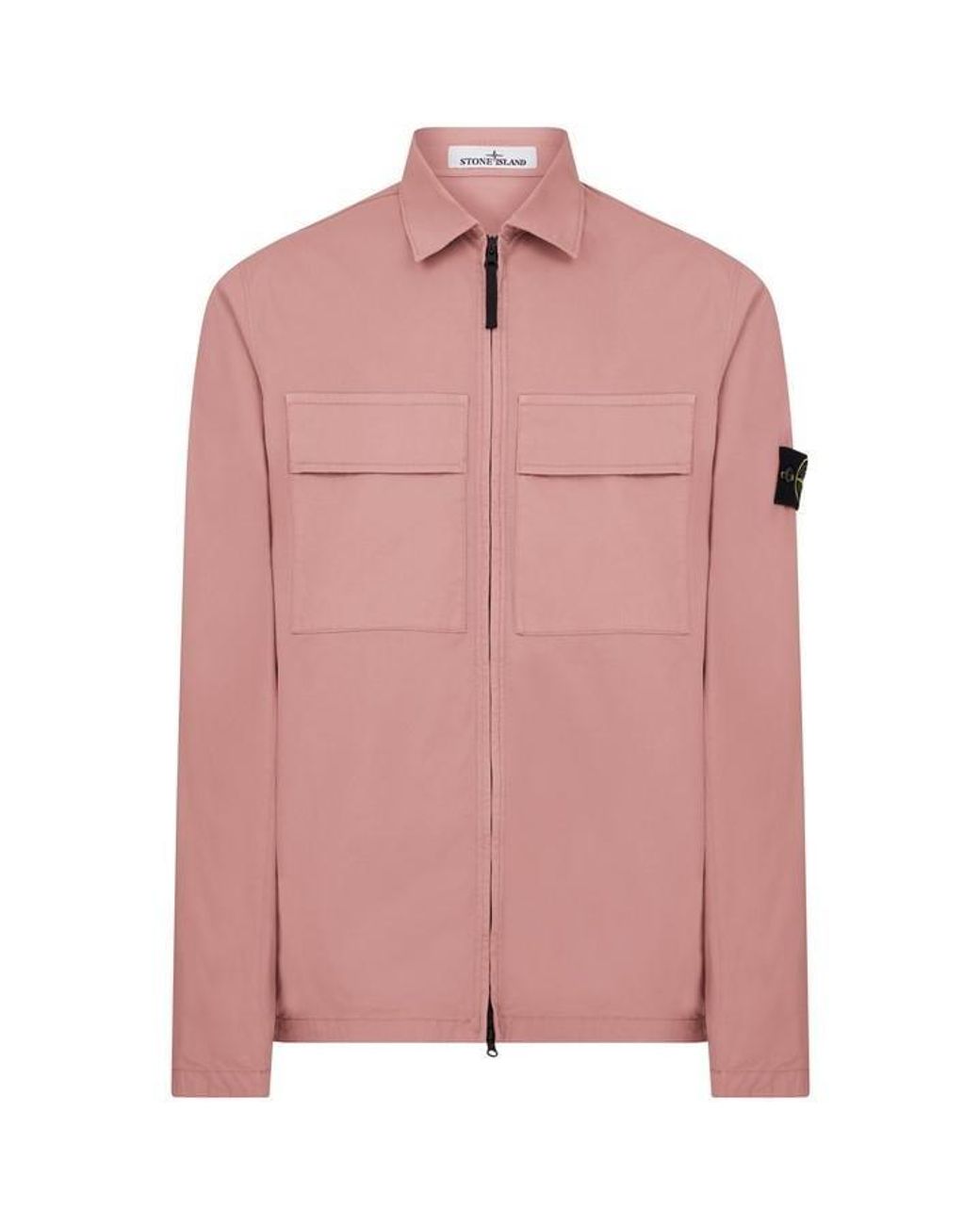 Cotton Twill Pink Overshirt Stone Island Stone Island Supima