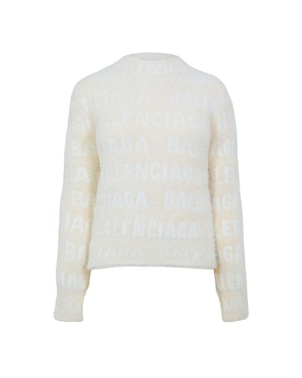 Balenciaga Gray Furry Logo Jumper