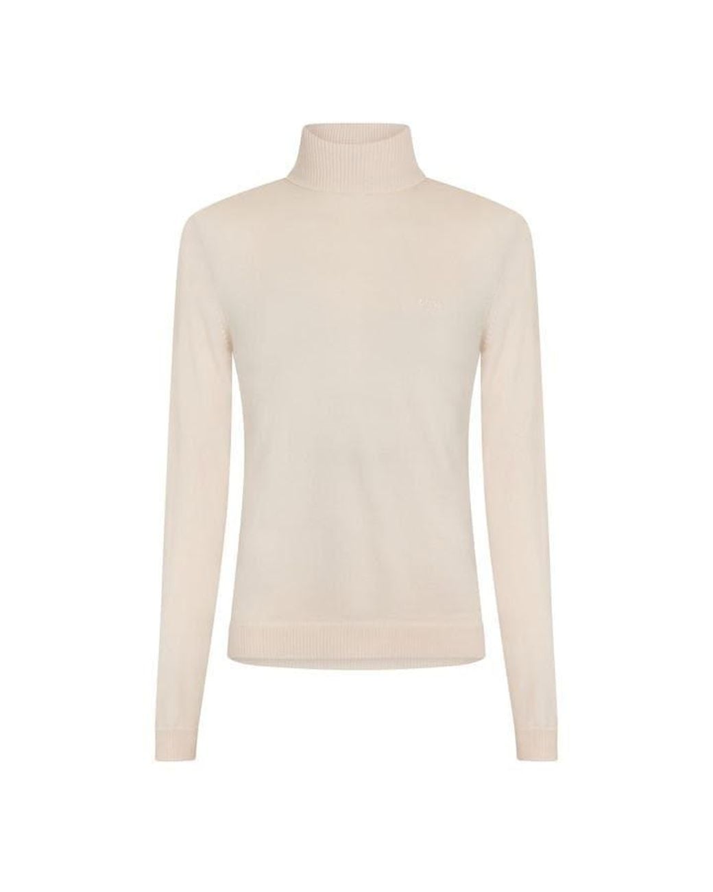 Boss White Baldebert E Turtle Neck Jumper for men