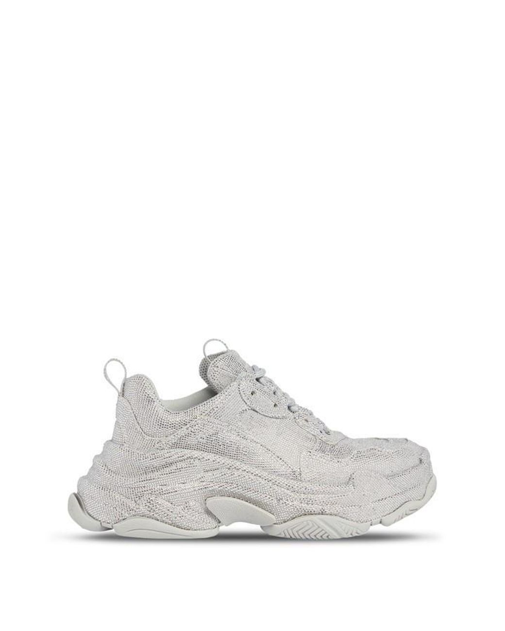Balenciaga Triple Trainers With Rhinestones in White Lyst UK