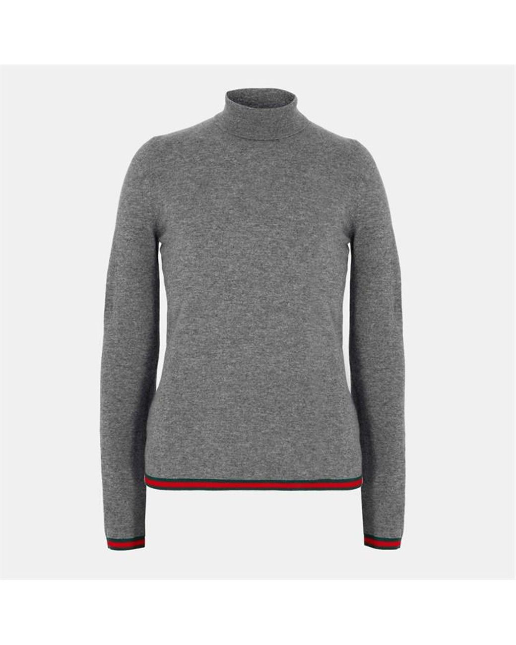 Gucci Gray Designer Crew Neck Jumper for men
