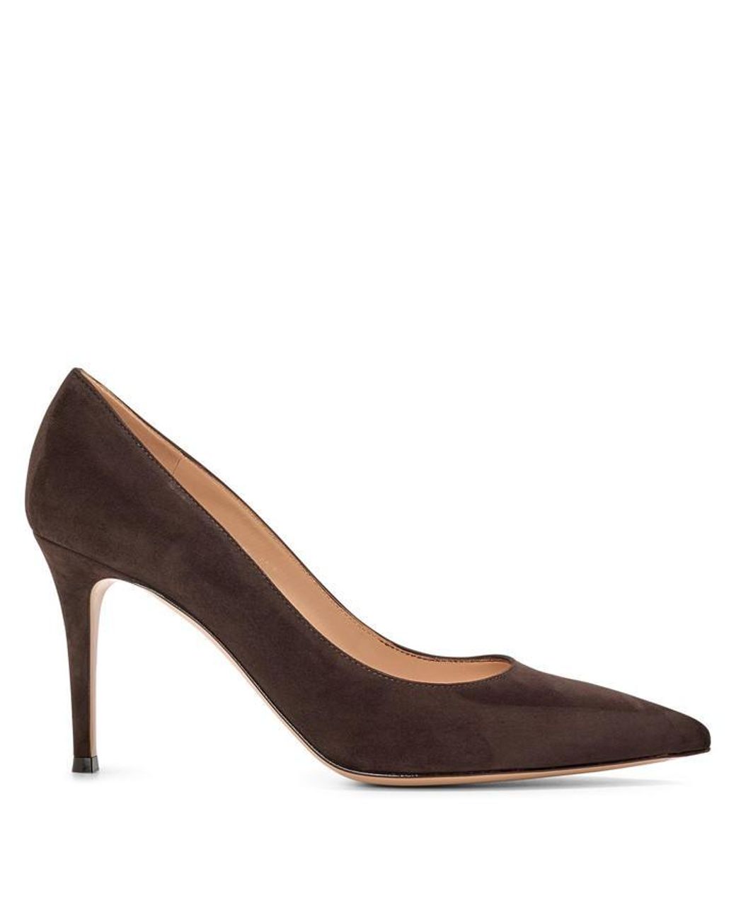 Gianvito Rossi Brown Camoscio 85H Stiletto Court Shoes