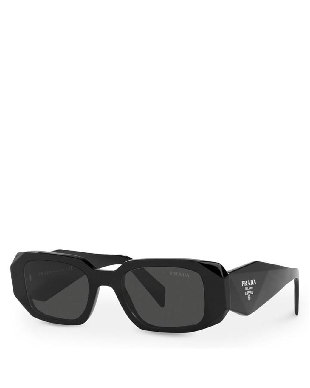 Prada Black 0Pr 17Ws Rectangular Sunglasses