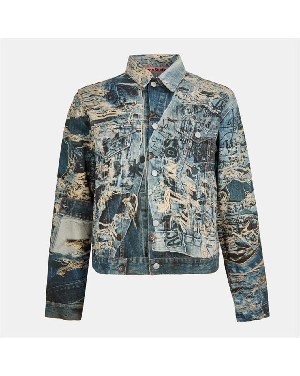 Acne Blue Trompe-Loeil Denim Jacket for men