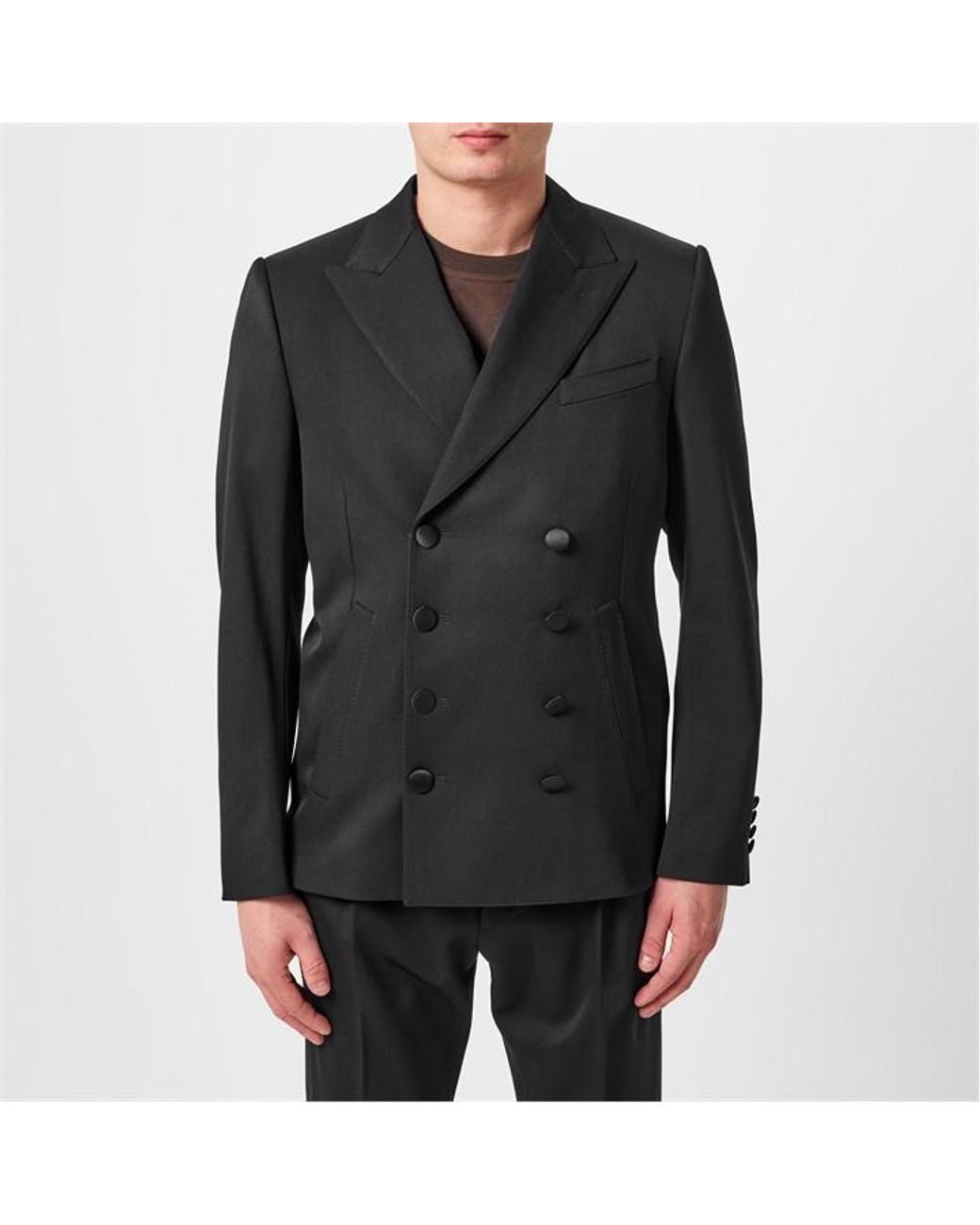 Dolce & Gabbana Black Double Breasted Wool Long Sleeve Formal Jacket for men