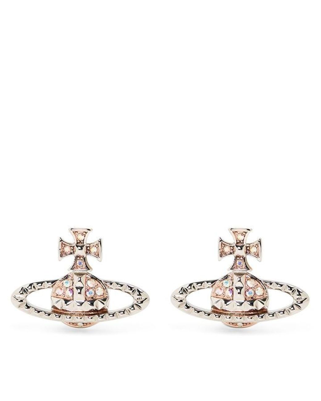 Vivienne Westwood White Mayfair Bas Relief Earrings