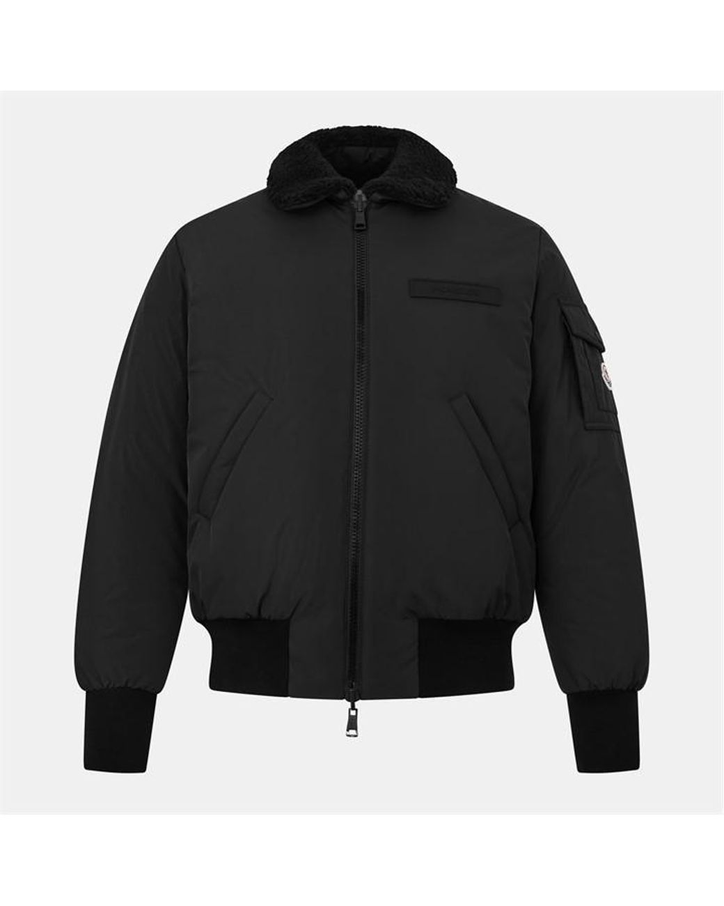Moncler Black Quilted Down Fill Technical Bomber Jacket for men