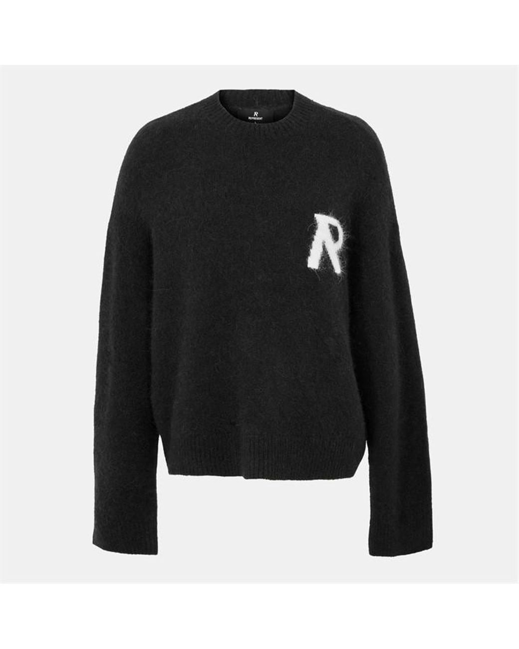 Represent Black Rep R Knitted Crew Neck Jumper for men