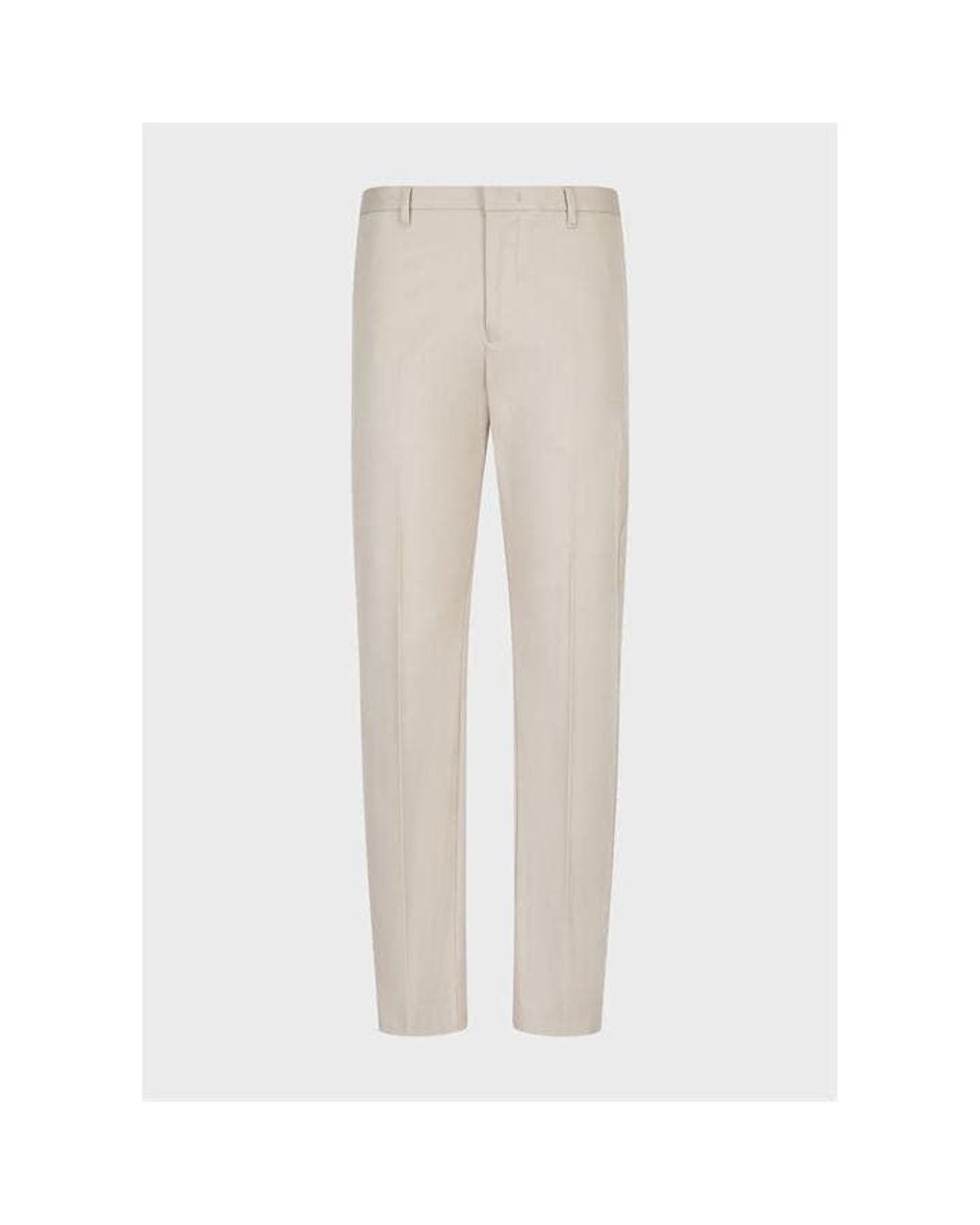 Emporio Armani White Straight Leg Trousers for men
