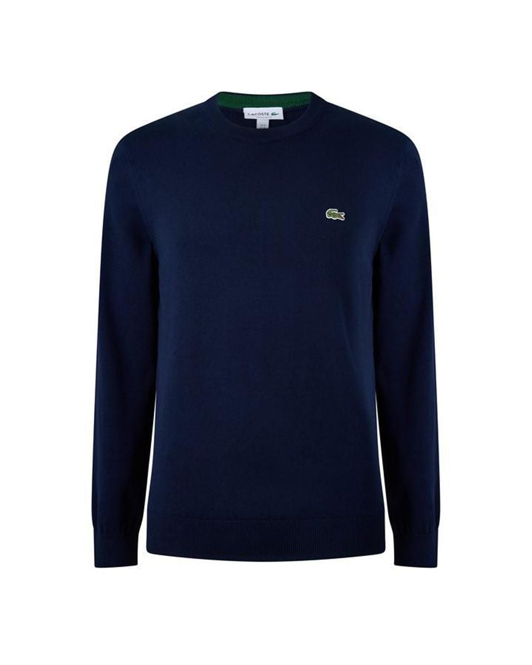 Lacoste Blue Organic Cotton Crew Neck Sweater for men