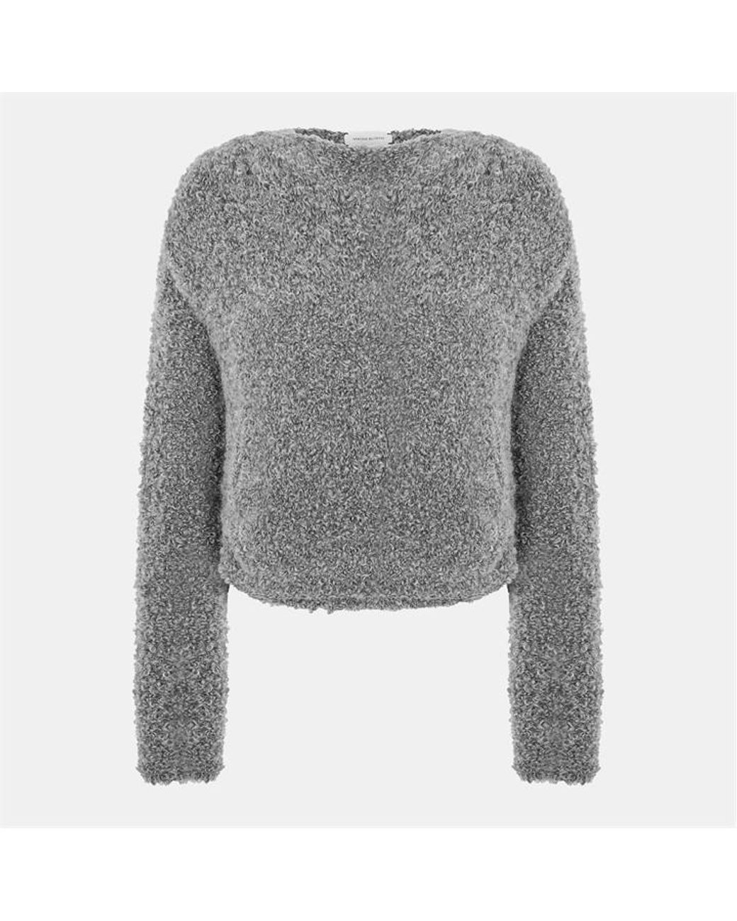 Magda Butrym Gray Fine Knit Crew Neck Jumper