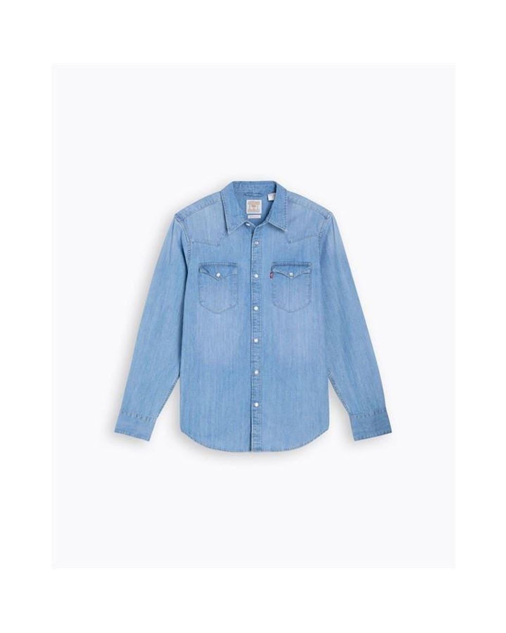 Levi's Blue Barstow Western Standard Esta Long Sleeve Denim Shirt for men