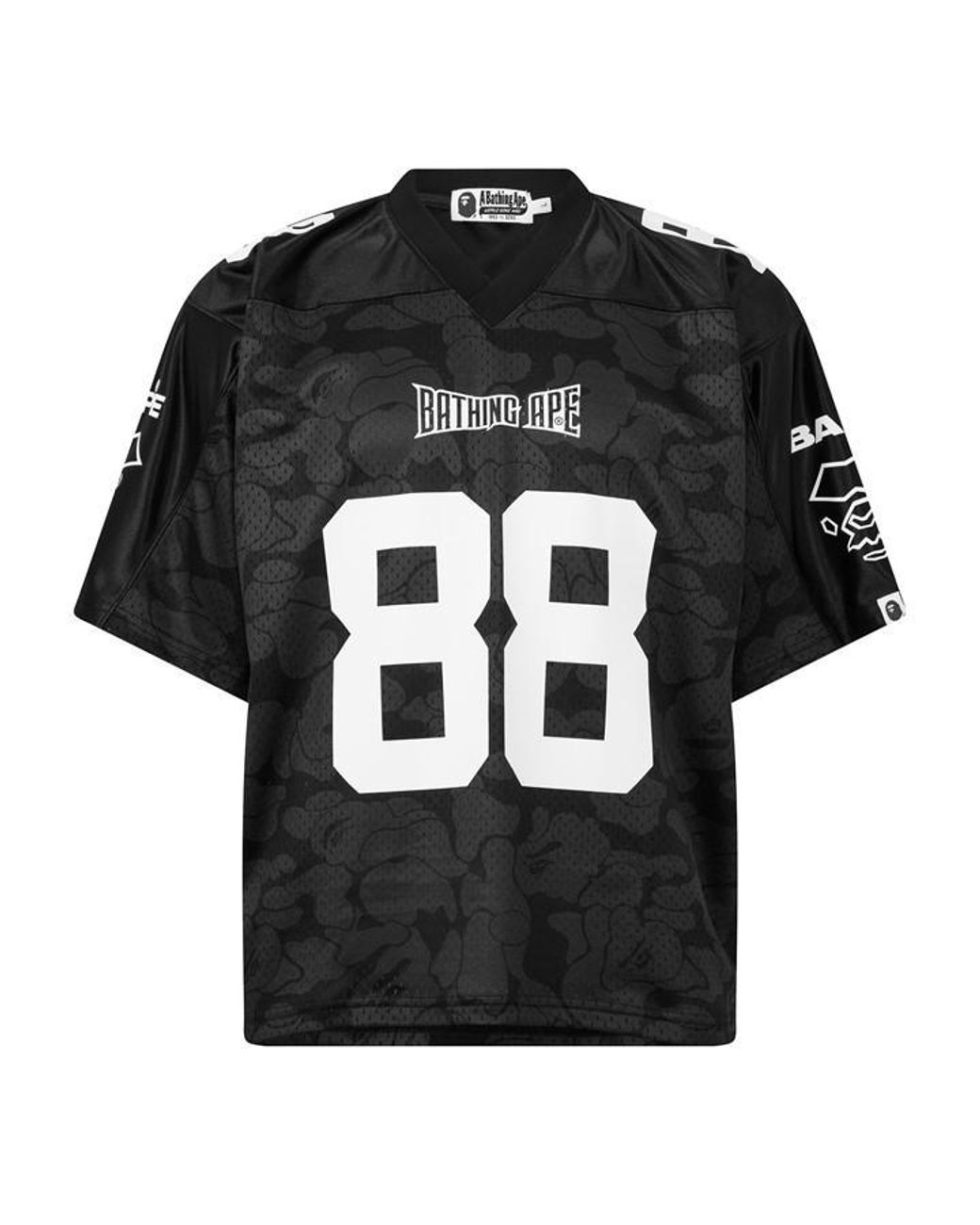 A Bathing Ape Black Bape Football Jersey Sn62 for men