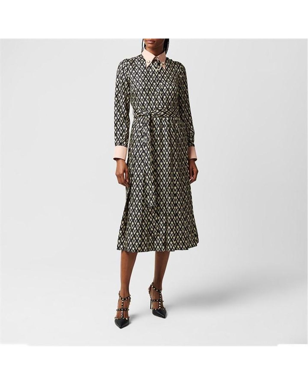 Valentino Black Vlogo Midi Dress