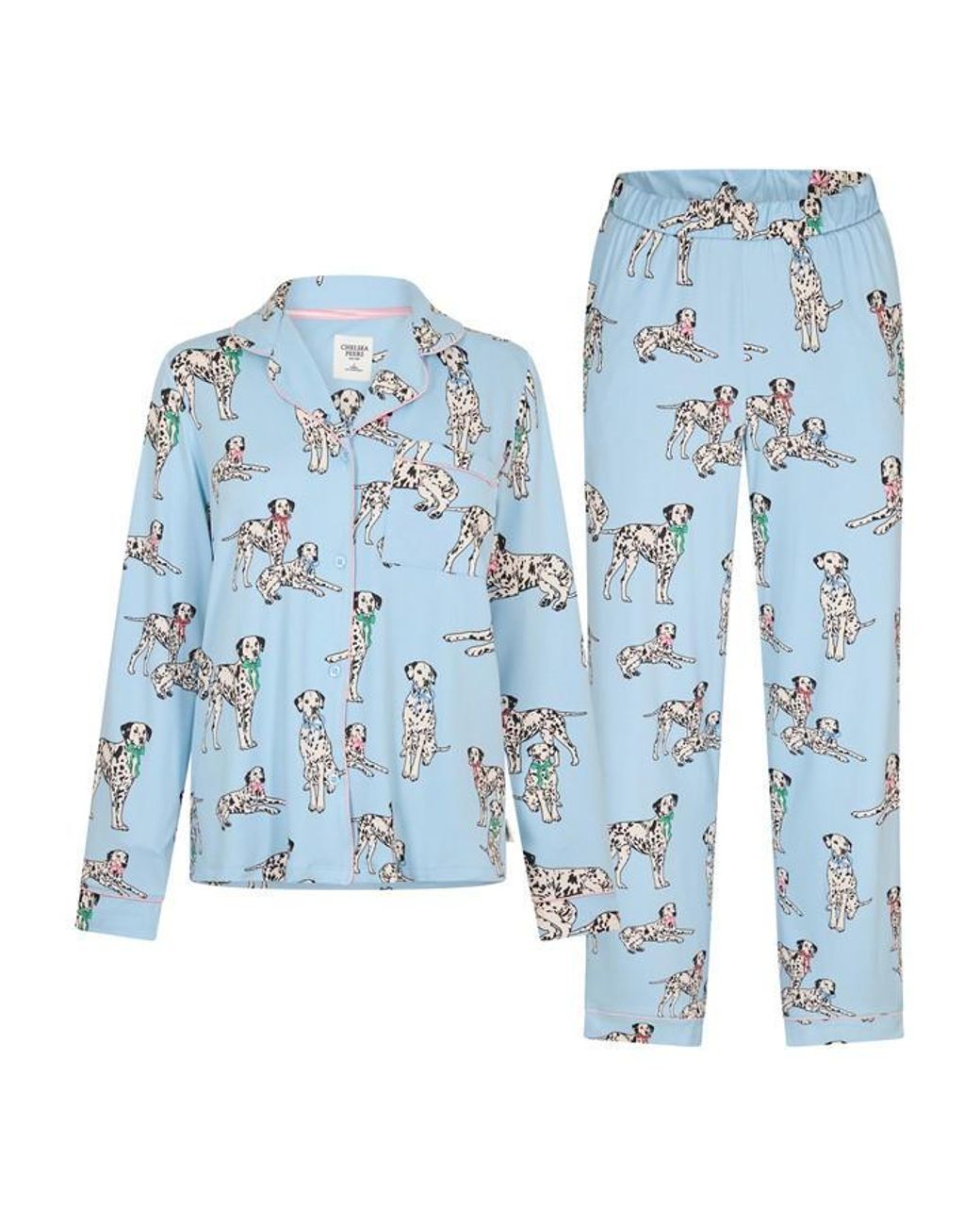 Chelsea Peers Blue Button Up Pyjama Set