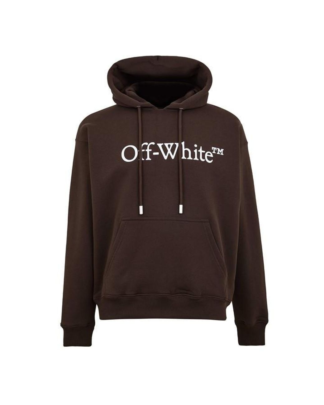 Off-White c/o Virgil Abloh Brown Off Oversize Hooded Neck Long Sleeve Sweatshirt for men