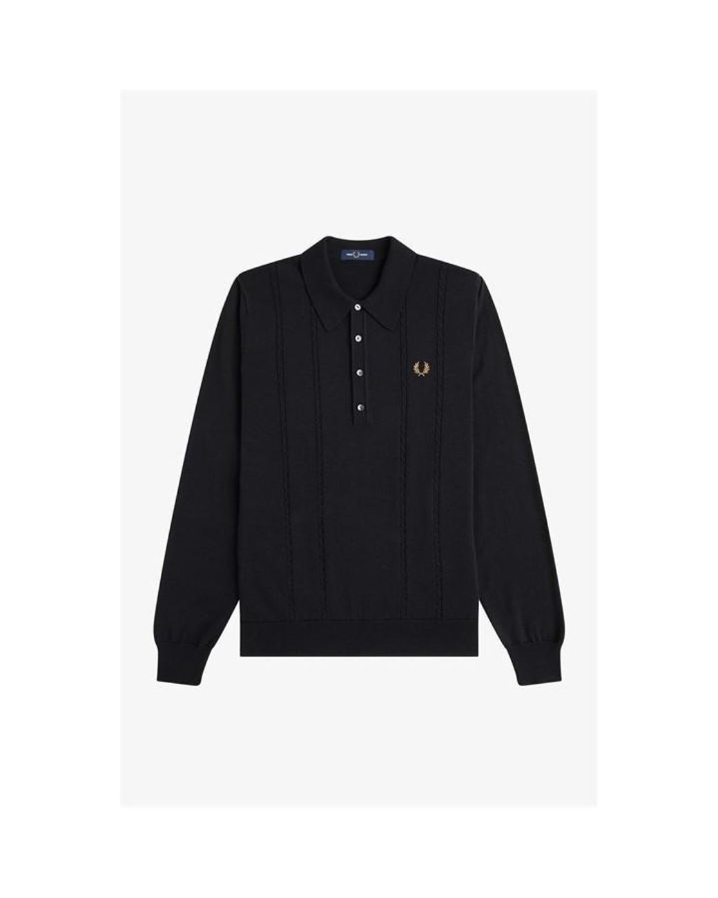 Fred Perry Blue Long Sleeve Polo Shirt for men